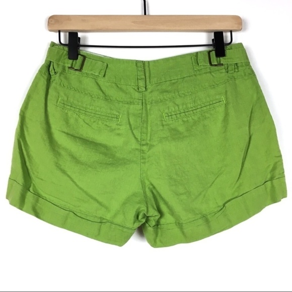 BANANA REPUBLIC Linen Martin Fit Shorts Lime Green Bright Lightweight Size 4 - Picture 3 of 8